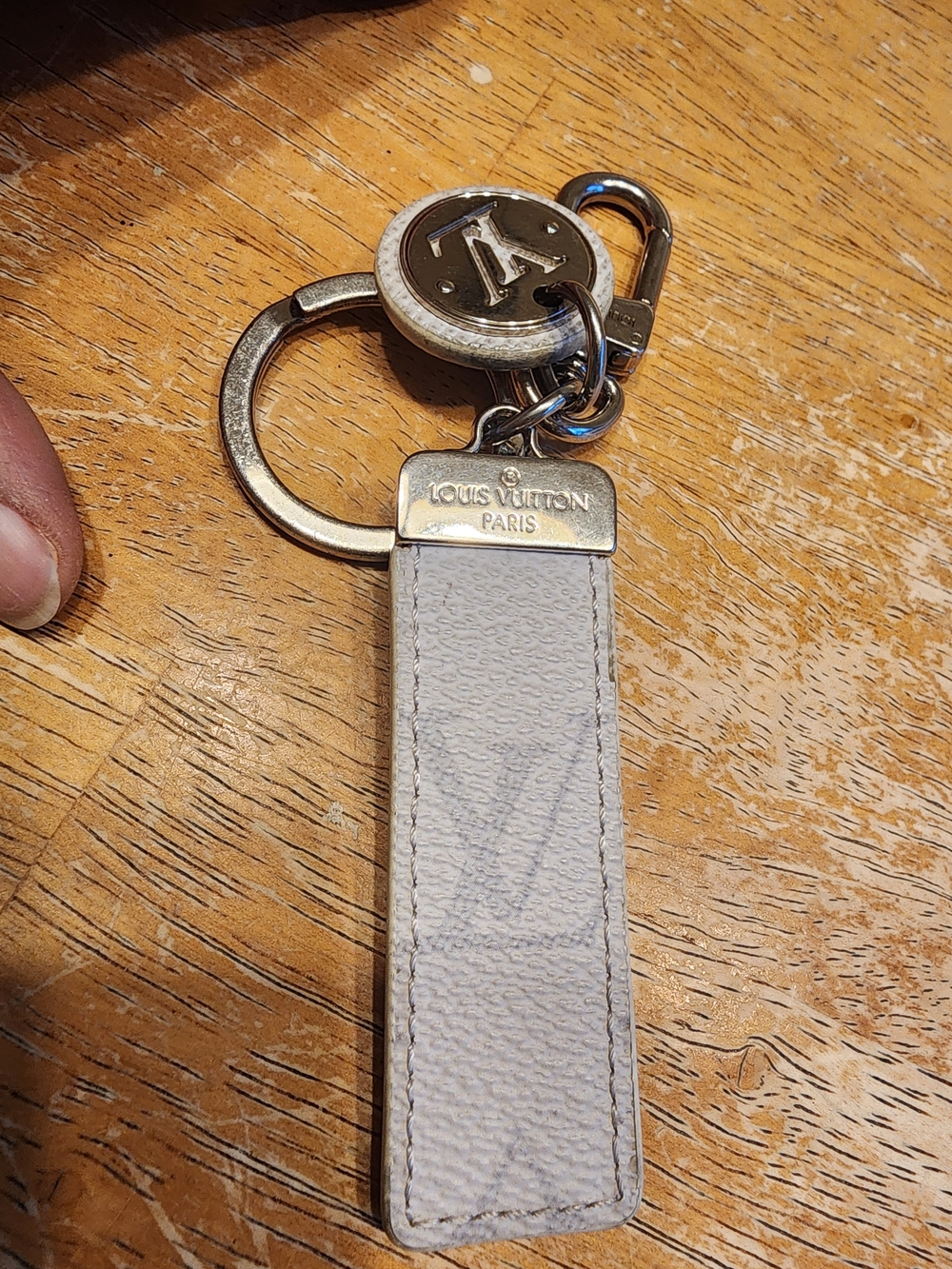 Louis Vuitton Neo LV Club Bag Charm and Key Holder  white leather strap